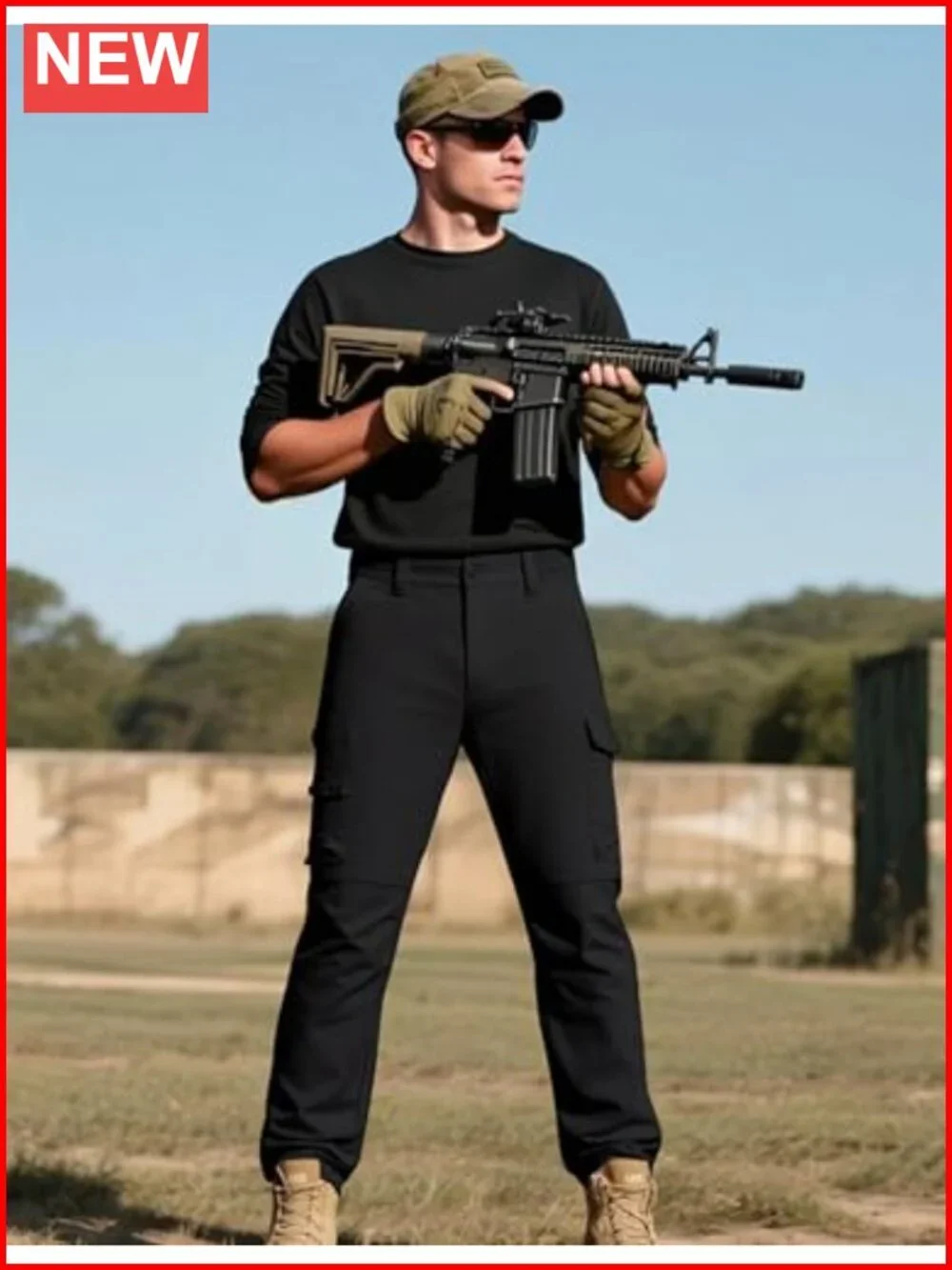 Men's Hiking Cargo Pants – Water Resistant Ripstop Tactical Work Trousers